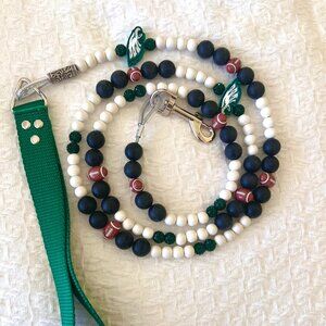 Go Birds - Dog Leash - Beaded - Philadelphia Eagles Unique - Football